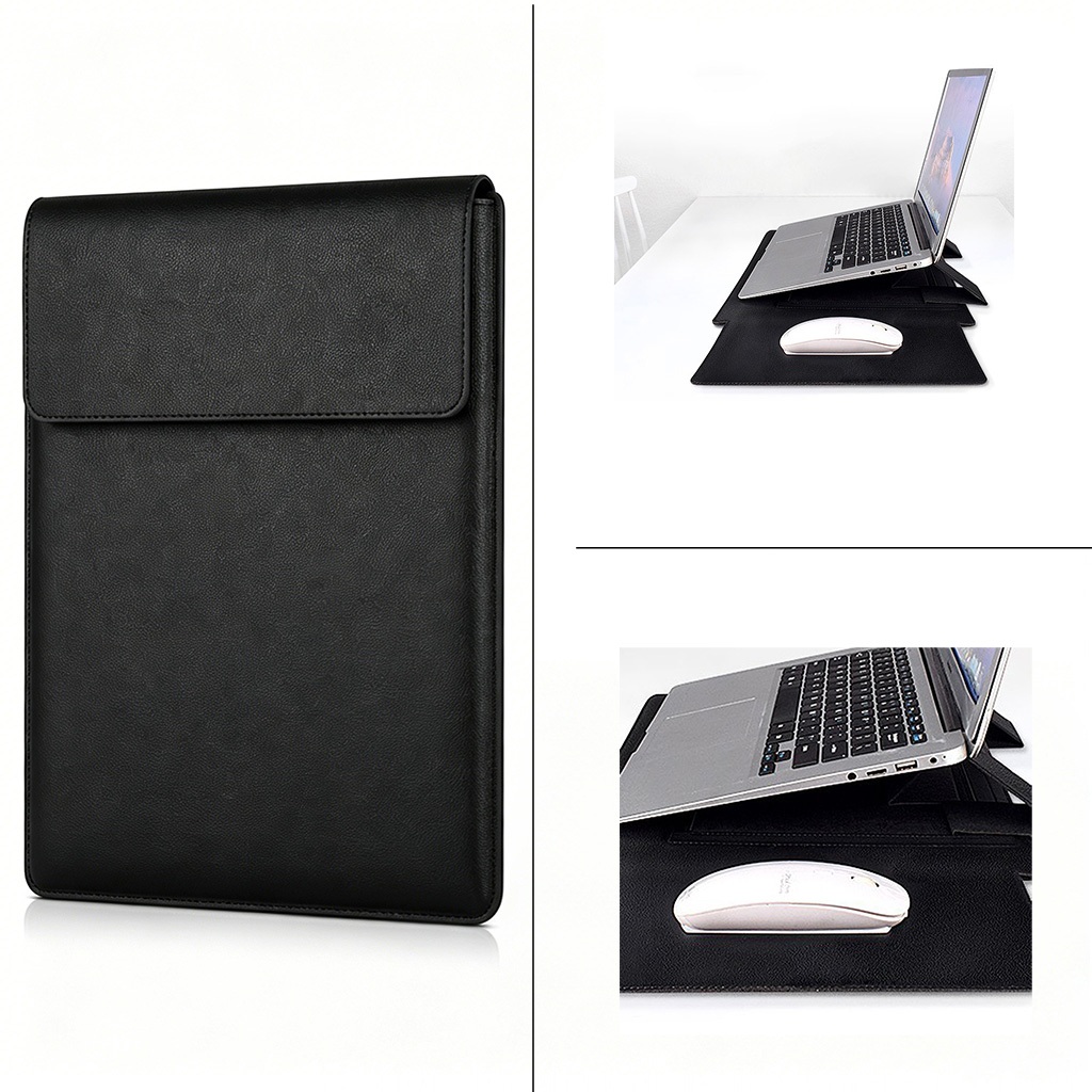 Bolsa de Couro para Notebook 13 e 16 pol, para M2/M3,Resistente à Água e Desgaste, Suporte Integrado, Postura Ergonômica