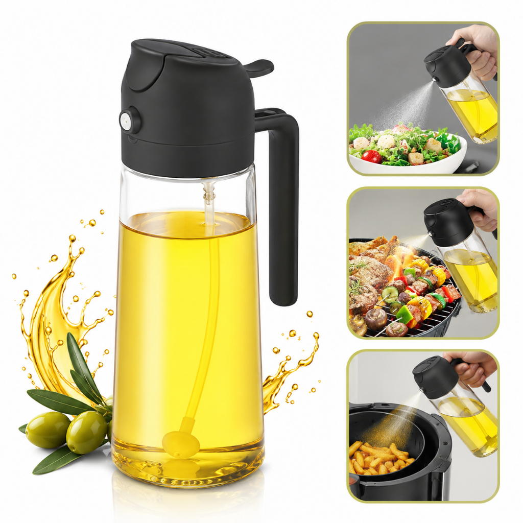 Borrifador Galheteiro Azeite Vinagre 470ml Vidro Spray Dosador