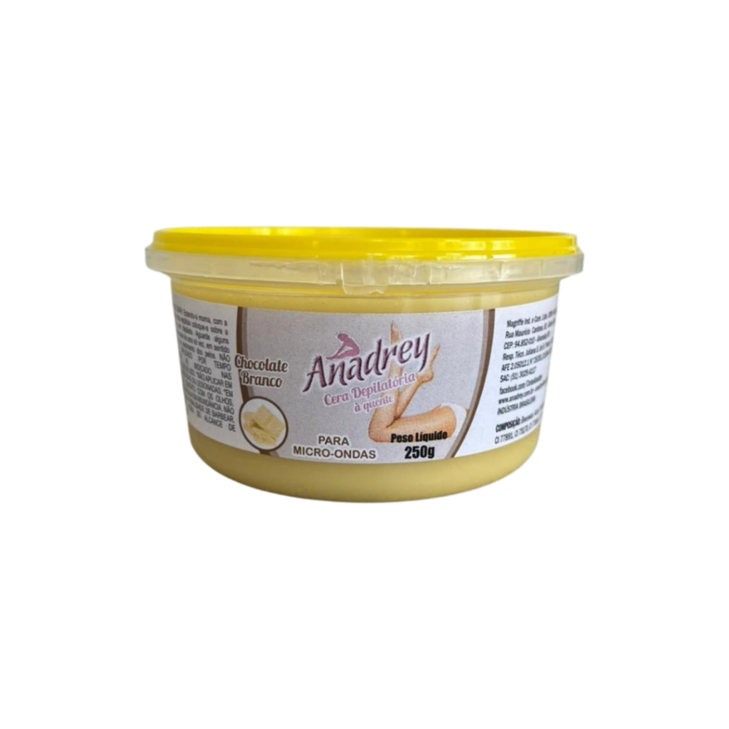Cera Depilatória Quente de Micro-Ondas Anadrey Chocolate Branco 250g