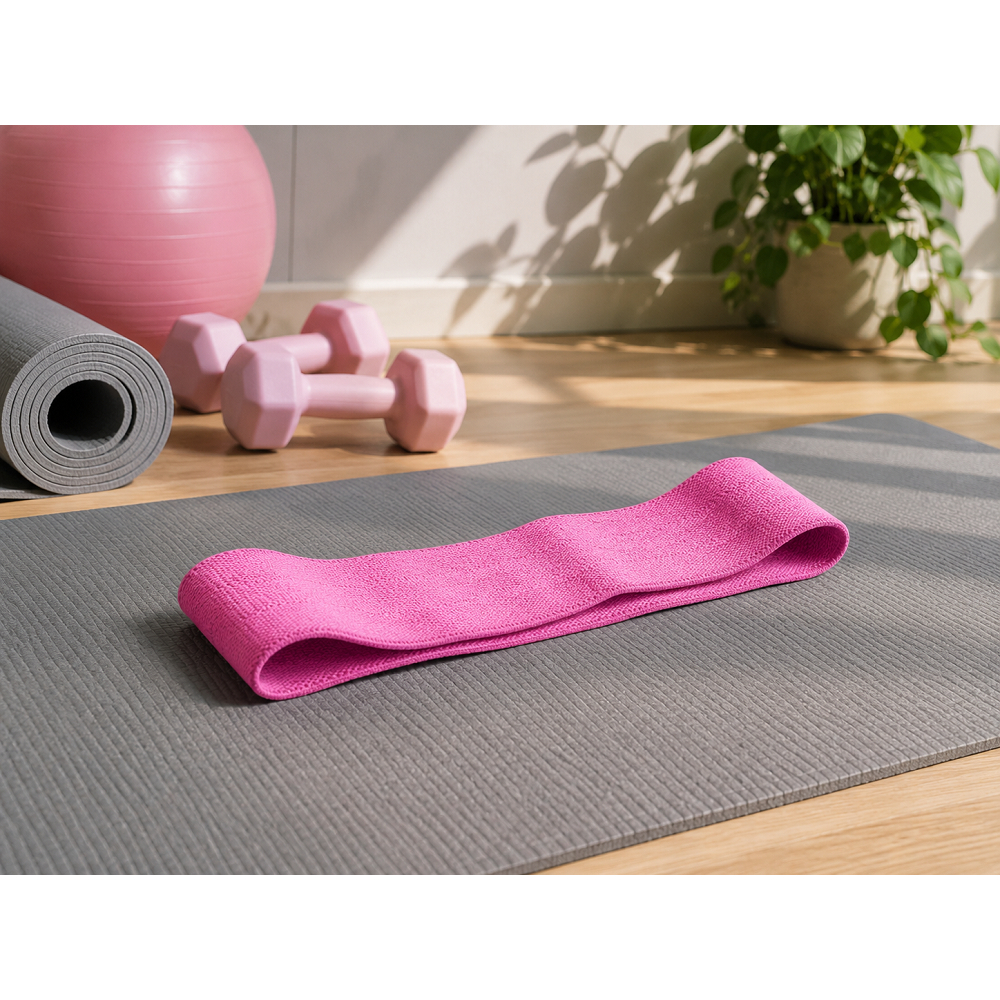 Faixa Elástica Yoga Pilates Fitness Fisioterapia Exercícios - Rosa · foto 2