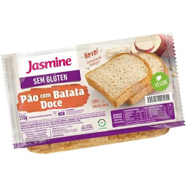 Pão De Sanduíche Batata-doce Sem Glúten Jasmine Pacote 350g