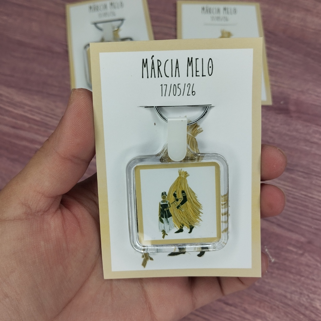 80 Unidades - Chaveiro Orixá Obaluaê/Omulú Personalizado Lembrancinhas