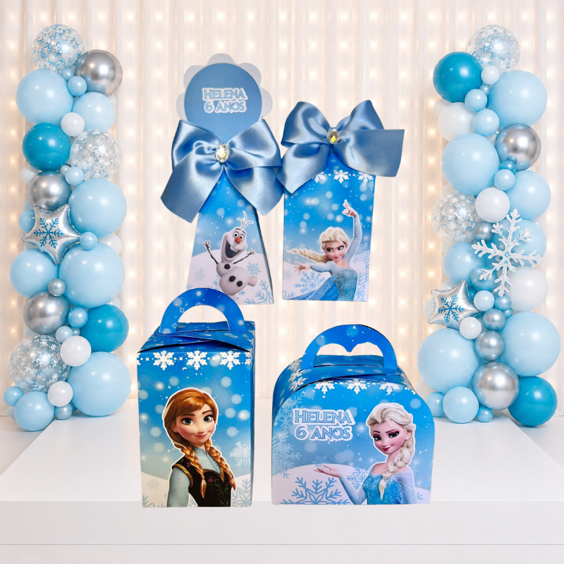 Kit Caixas Personalizadas PRINCESA ELSA E PRINCESA ANNA / FROZEN - Lembrancinhas Caixinhas Kit Festa para festa MONTADO