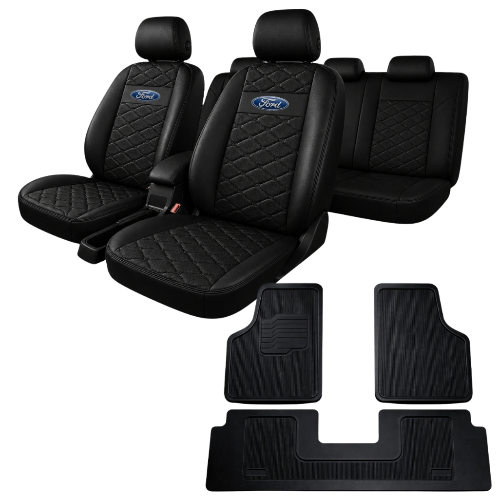 Capa de Banco Couro  Grosso  Automotivo Carro Ford Ka Fiesta Ranger Ecosport Tapete