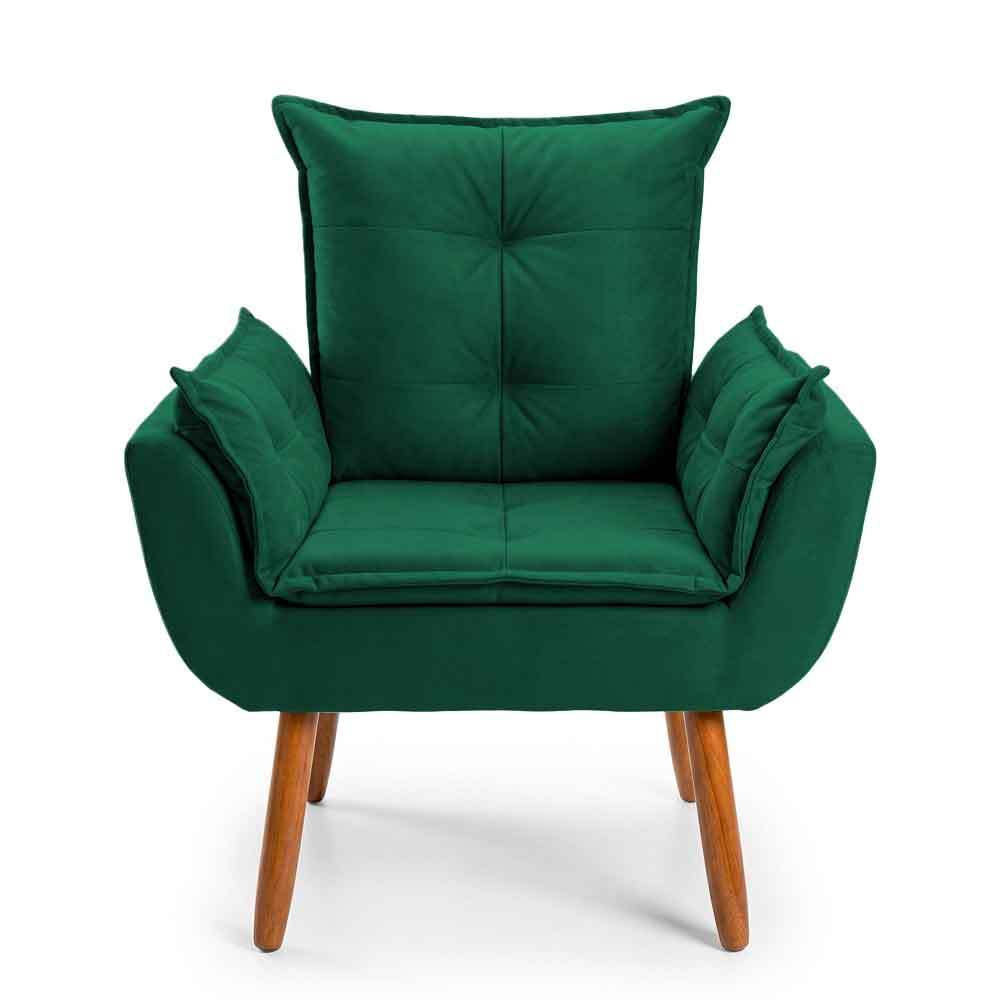 Poltrona Opala Decorativa Luxo Verde Musgo