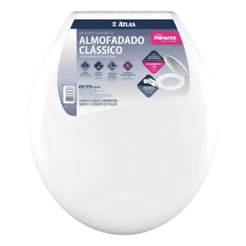 Tampa Vaso Assento Sanitário Oval Almofadado Confortavel Branco Atlas