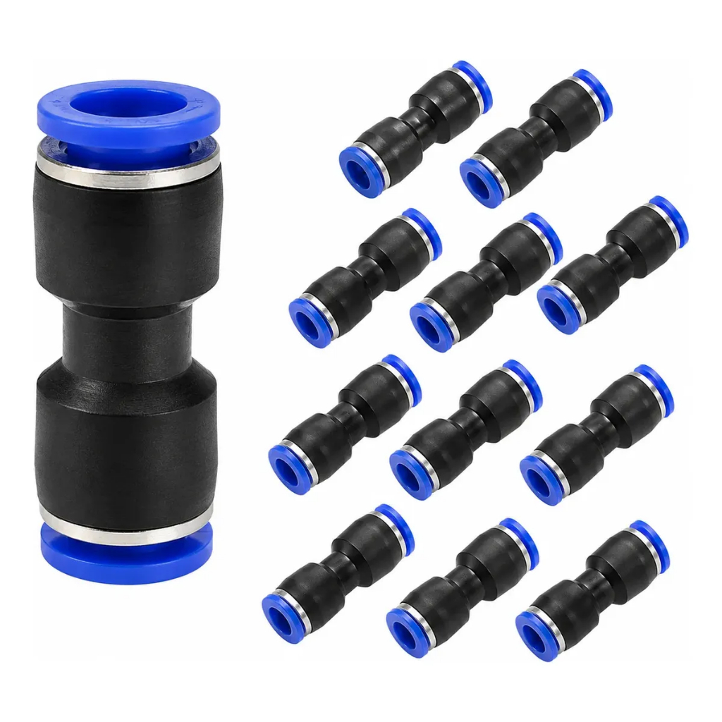 Kit 10 União Engate Rápido Emenda Conexão Pneumática PU Alta Pressão