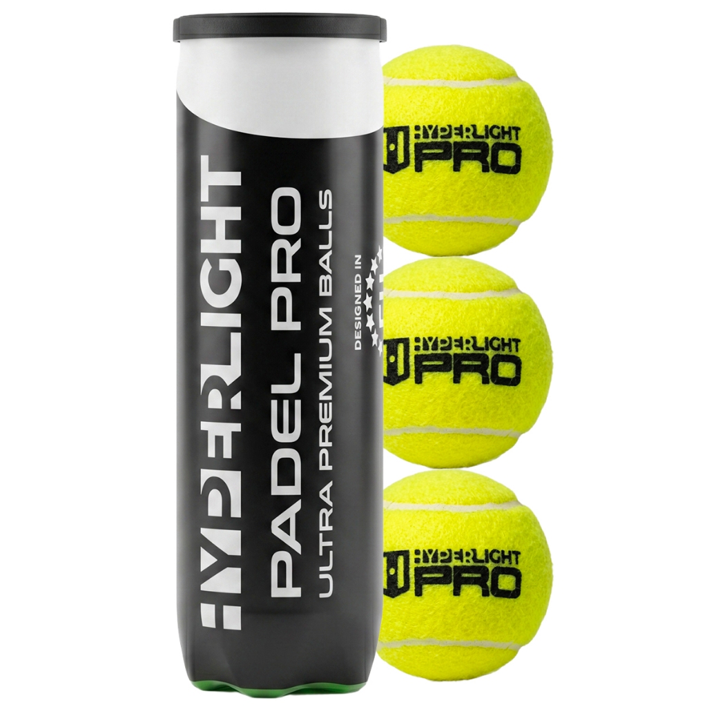 Bola de Padel Pressurizada Tubo com 3 Unidades Bolinha HyperLight Pro Amarelo e Rosa Treino Premium