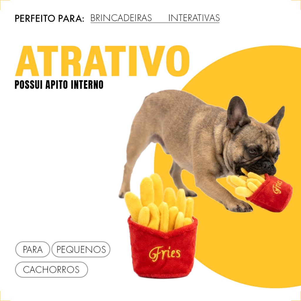 Pelúcia E Brinquedo Fast Food Diversão Para Pet Cães e Gatos - Batata
