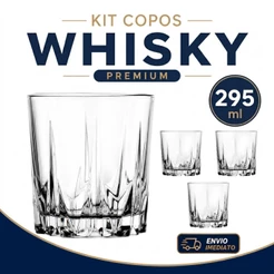 Kit Copo Pasabahce Karat 295ml Ideal para Whisky Drinks e Coquetéis Vidro Robusto e Sofisticado