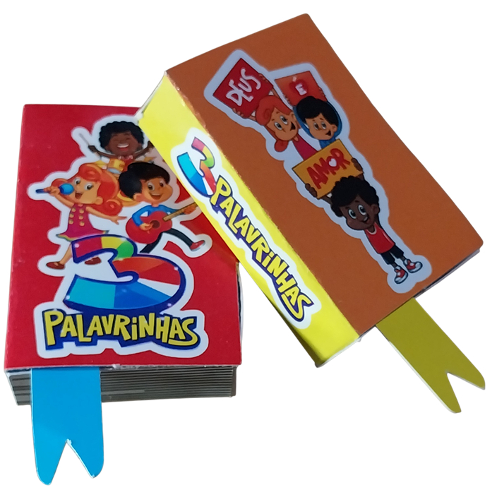 Lembrancinha 3 Palavrinhas Mini Livro Porta Chocolate Bis Festa Infantil Papel Fotográfico 180gr 3 palavrinhas cod 3Pala