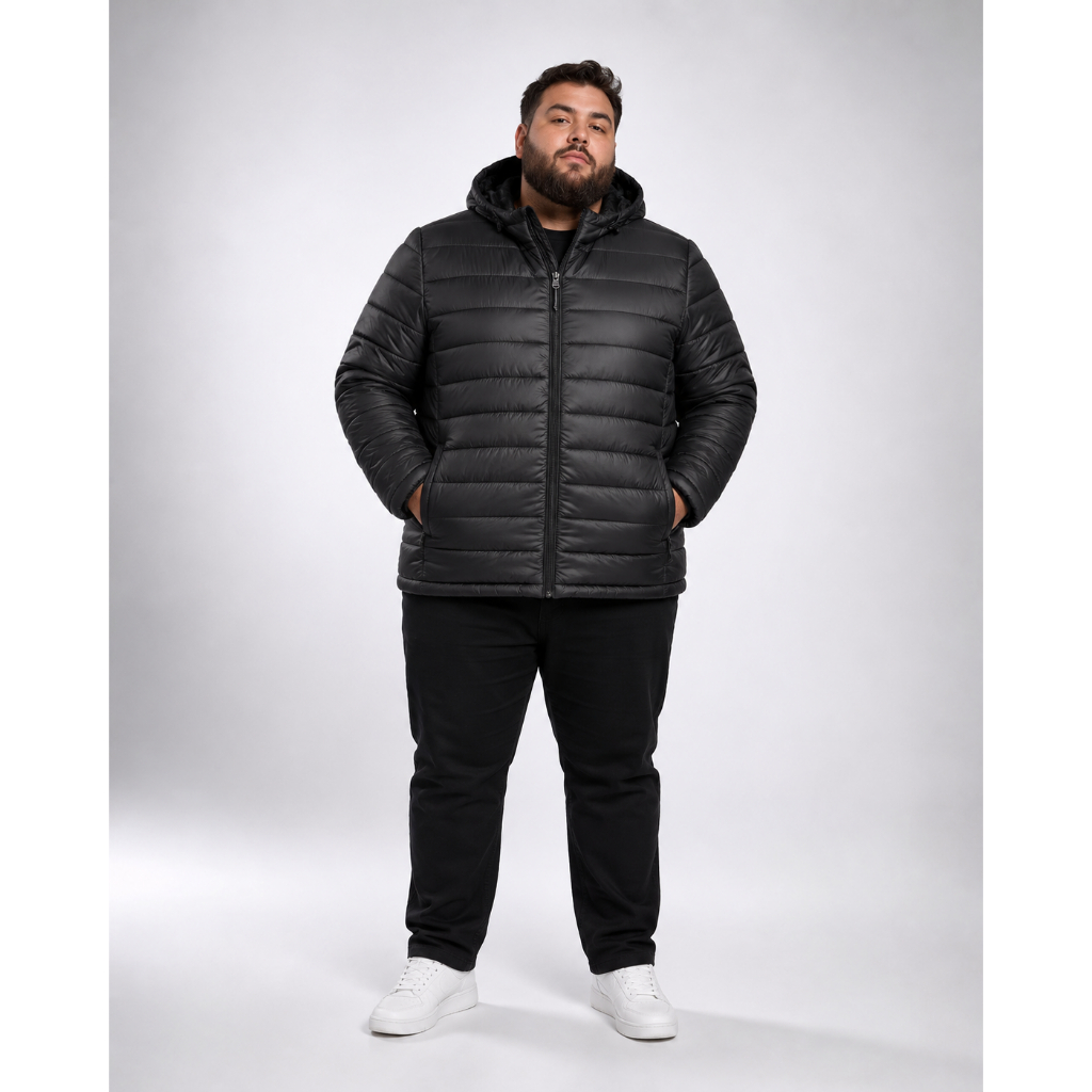 Jaqueta Puffer Masculina Plus Size Gominho Forrada Inverno