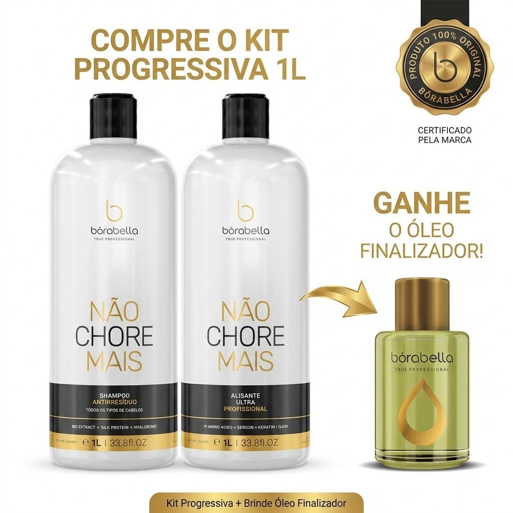 Borabella Progressiva Sem Formol Não Chore Mais 2x1L + Óleo Grátis