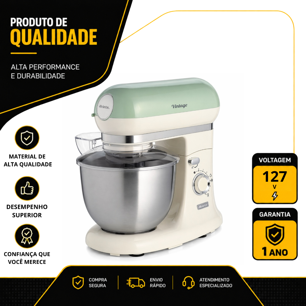 BATEDEIRA PLANETÁRIA ARIETE VINTAGE VERDE 127V 00C15880EARBR