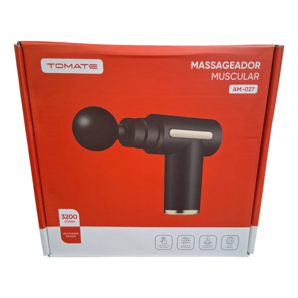 Pistola Massageadora Muscular Tomate Am-027 3200rpm 6 Vel