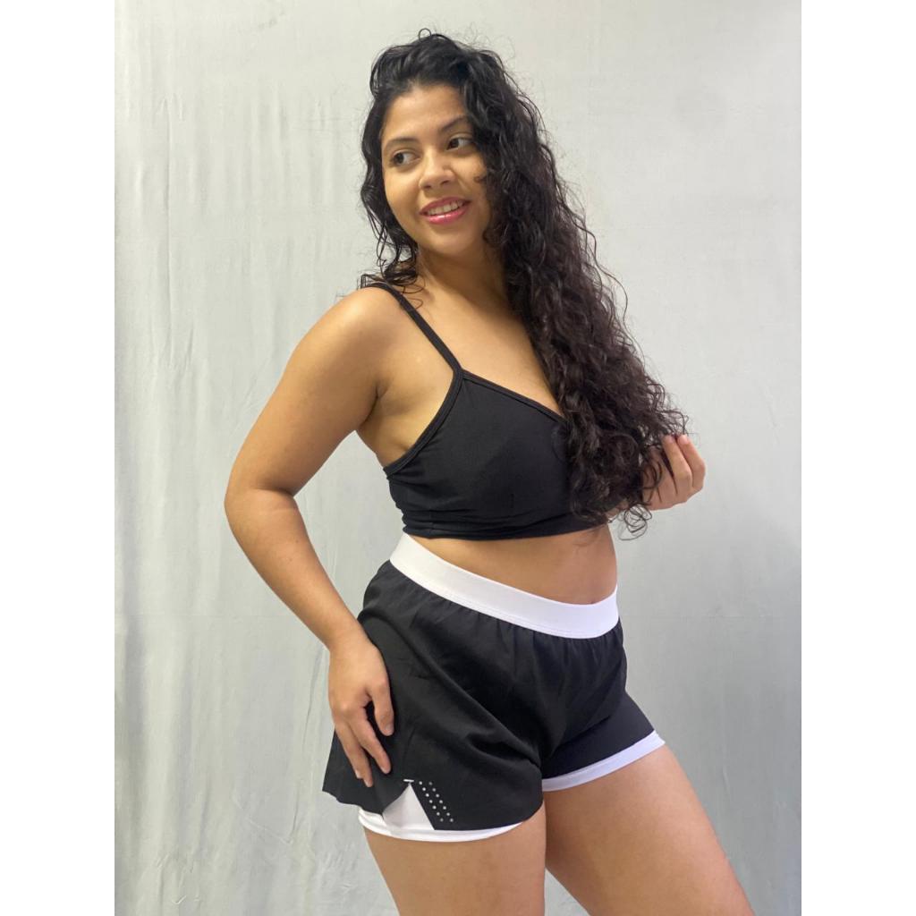 Short Duplo Academia Feminino Cós Alto – Conforto Estilo Performance Corrida Caminhada