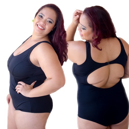 Maiô Hidroginástica E Natação + Touca Brinde Plus Size — imagem 2 de 2