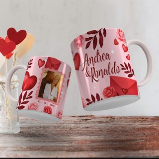 Caneca Personalizada Unykk Especial Namorados com 1 Foto e Nome do Casal com Data Especial