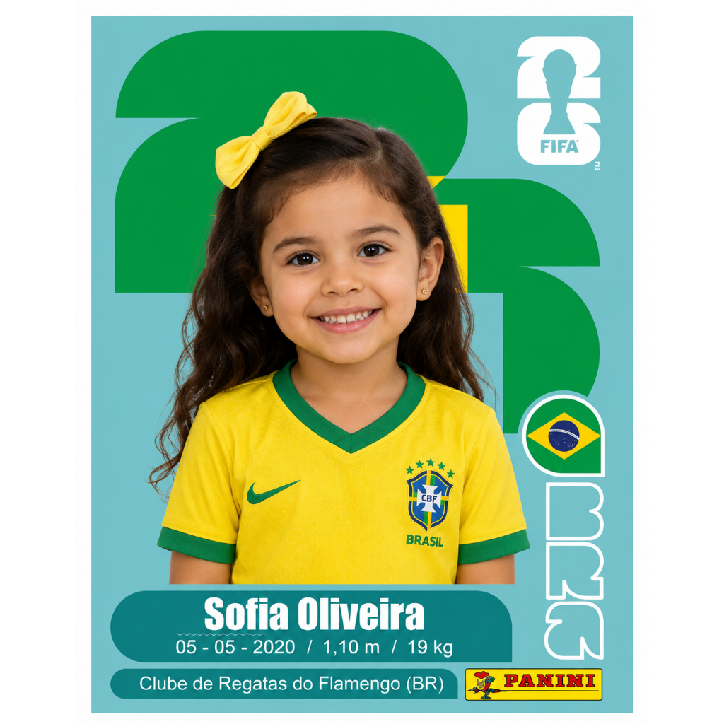 Figurinha da Copa  Personalizado Adesivo com Foto