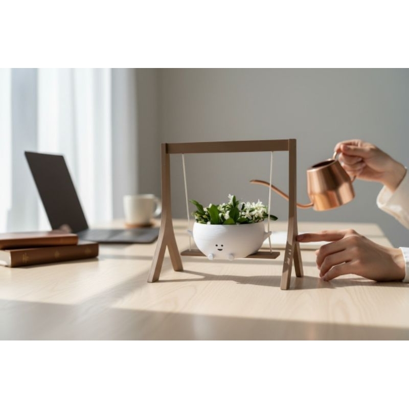 Vaso Decorativo Balanço Suspenso Fofo para Mesa e Escritório | Cachepot Moderno Minimalista