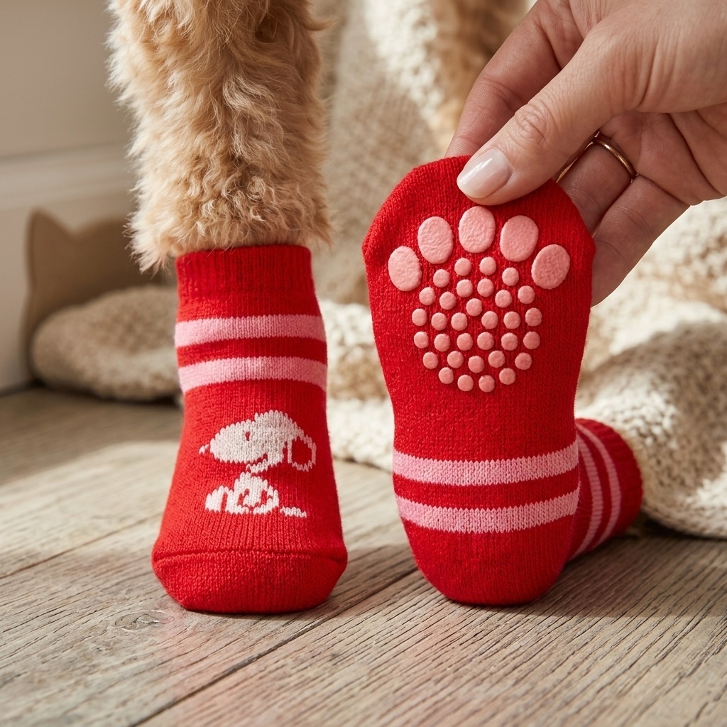 Meia antiderrapante para cachorro e gato - Kit meia pet com 4 peças - Frio e proteção