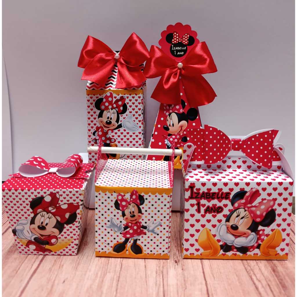 Kit Festa lembrancinha MINNIE VERMELHA Personalizados, Caixinhas, lembrancinha, Aniversário Infantil, Menina