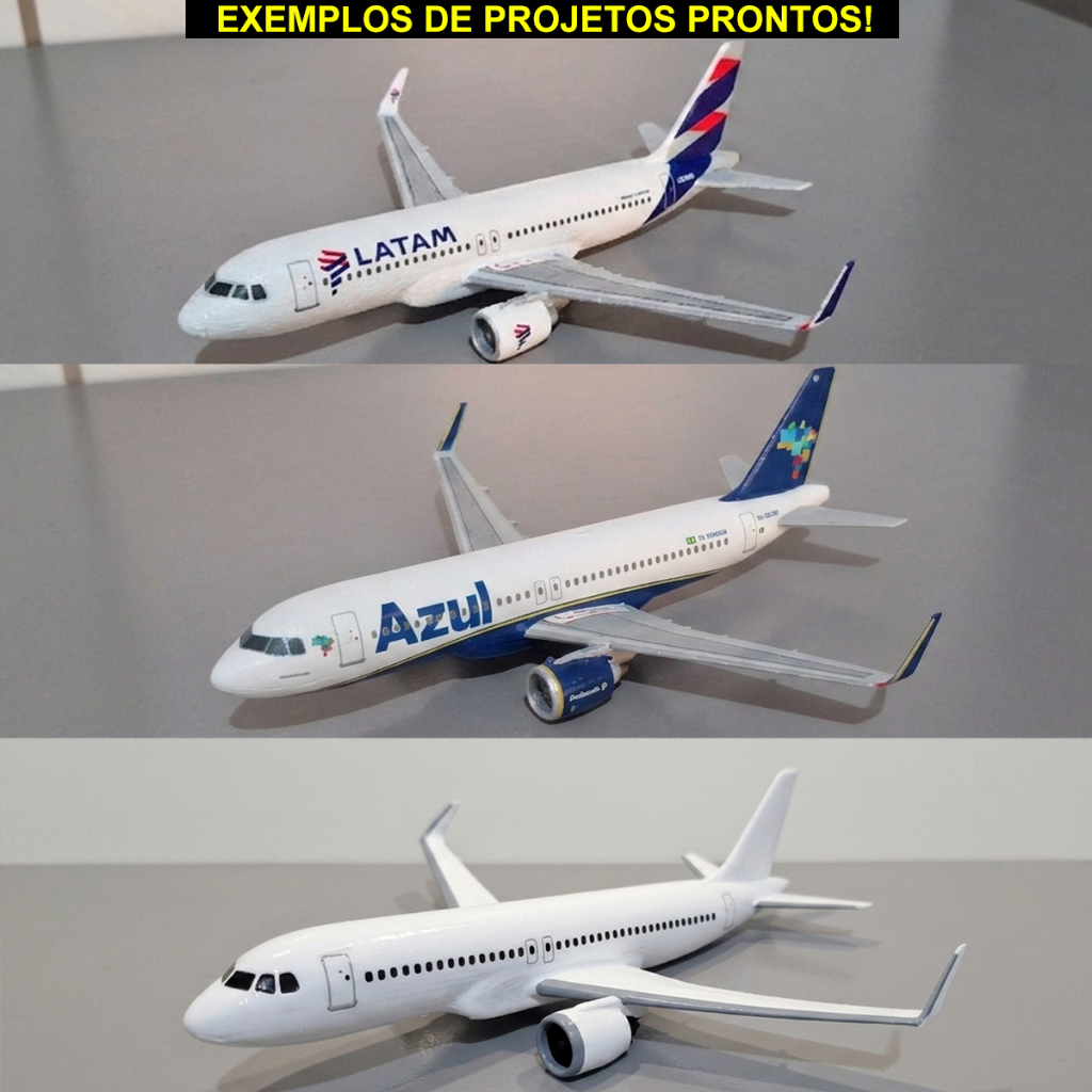 Avião Airbus A320 Miniatura Maquete Para Personalizar Plastimodelismo LATAM AZUL Presente Decoração