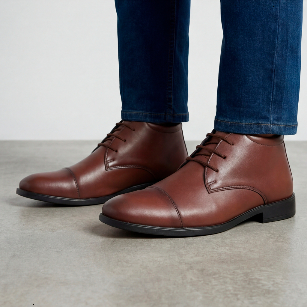 Bota Masculina Social Couro Coturno Confortável Trabalho Chukka Chelsea Oxford Dia Pai Namorado