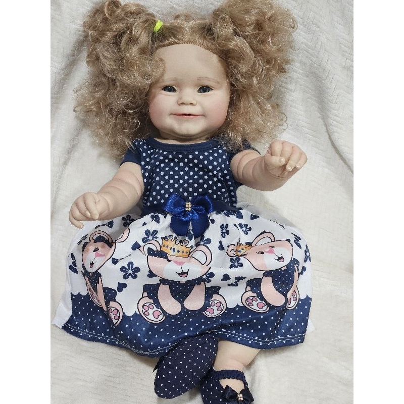 Boneca Angelica Realista corpinho em Vinil macio, 48cm.