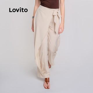 Lovito Calça Alfaiataria Transpassada com Laço Moda Feminina BRPTB18521882