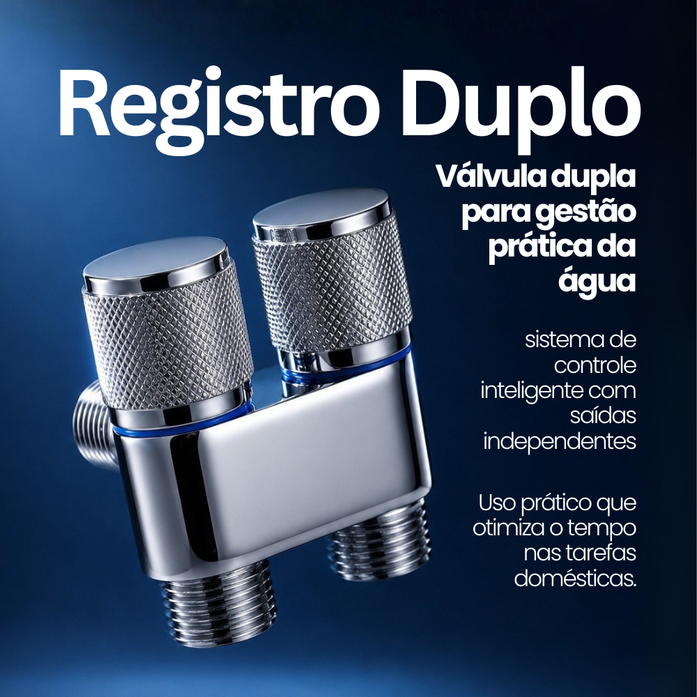 Registro Válvula Controle Dupla 1 Entrada 2 Saída Para Máquina Lavar Torneira Vaso  Sanitário Banheiro Area Lavabo Ducha
