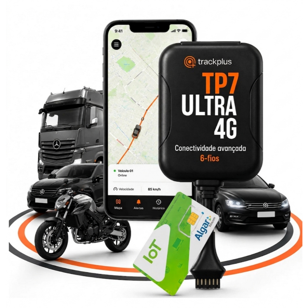 Kit Rastreador Veicular Com Bloqueio + Aplicativo E Chip M2m Preto