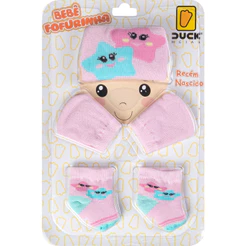 Conjunto Bebe Touca Meia Luva Recém Nascido Algodão Macio Meninas Envio Rápido