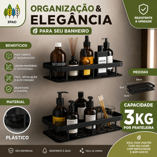 1/2 Peças Suporte De Shampoo Organizador Alta qualidade Prateleiras De Banheiro Sem Furo …