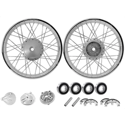 Par Aro Roda Raio 4mm Ybr 125 / Factor Tambor + Flange + Espelhos + Rolamentos + Espaçadores e Lonas