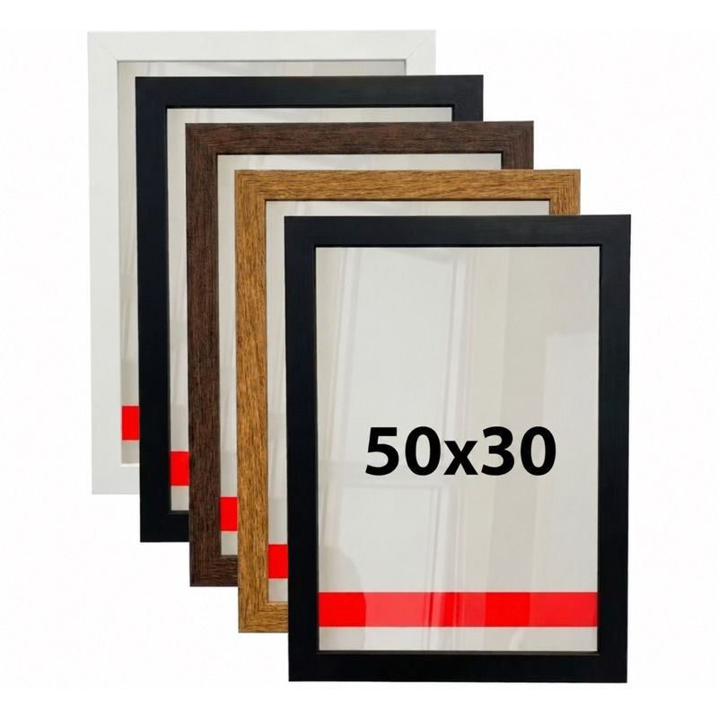Kit 3 Quadros Decorativos 50x30 Imagem Escolhida Com Moldura Premium Preto Branco Carvalho Tabaco
