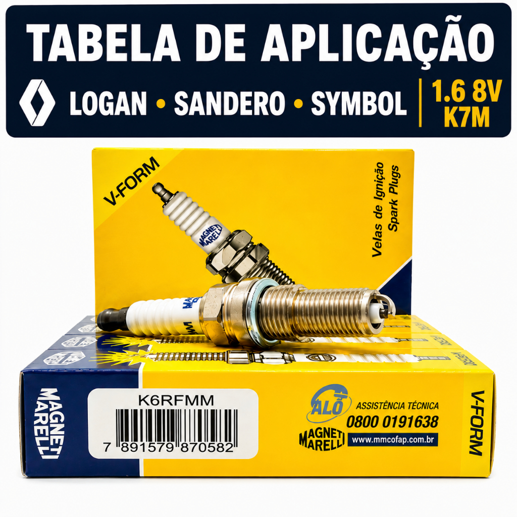 Vela Ignição Logan Sandero Symbol 1.6 8v K7m Flex Ou Gnv 2007 a 2018