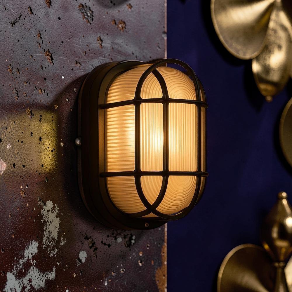 Arandela Oval Tartaruga LED E27 IP65 Preta – Iluminação Externa Estilosa - Lume.e