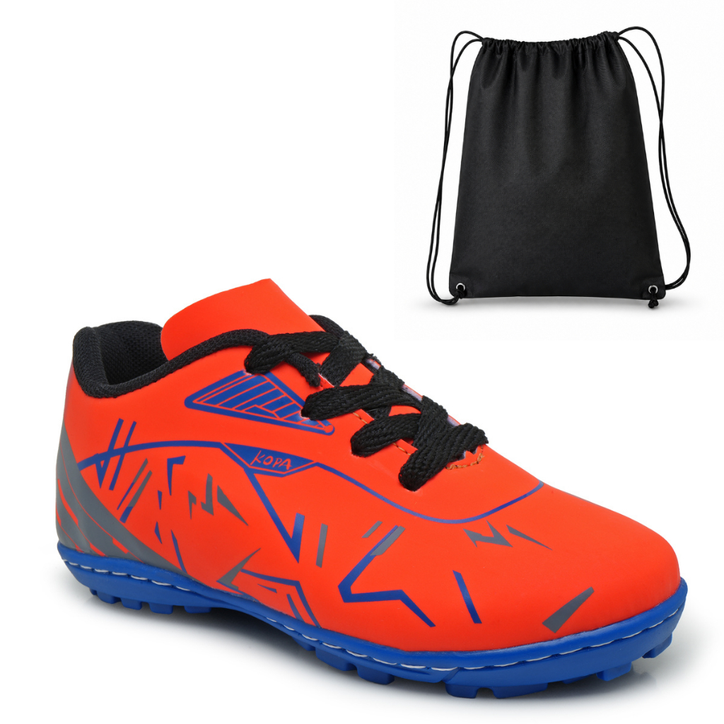Kit Chuteira Masculino Infantil Campo Society Antiderrapante Confortável Resistente Mochila