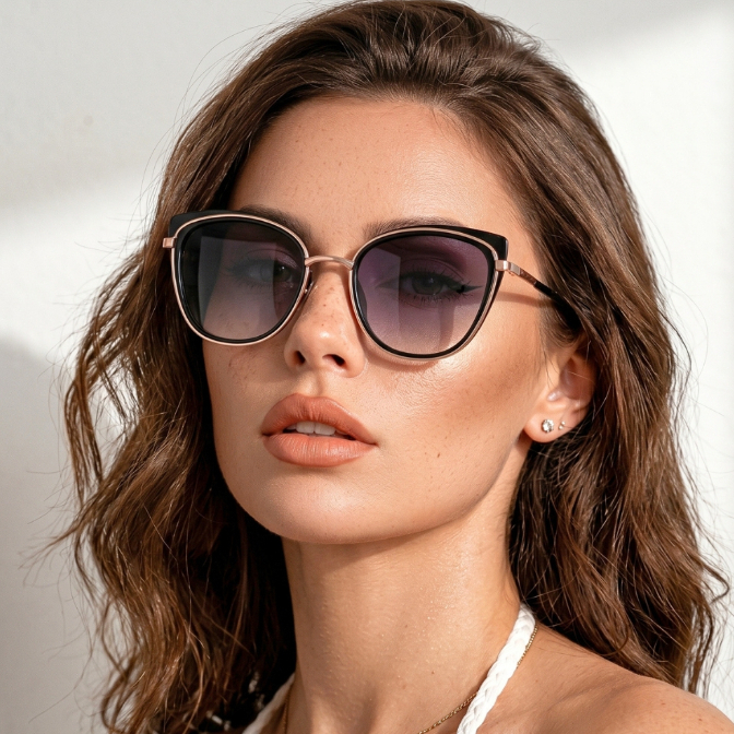 Óculos de Sol Jade Gatinho Armação Premium Vintage Clássico Retrô Blogueira uv400 Feminino