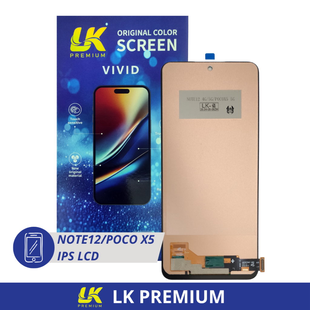 Tela Frontal Display Lcd Redmi Note 12 4g / Note 12 5g / Poco X5 Sem Aro Pronta Entrega