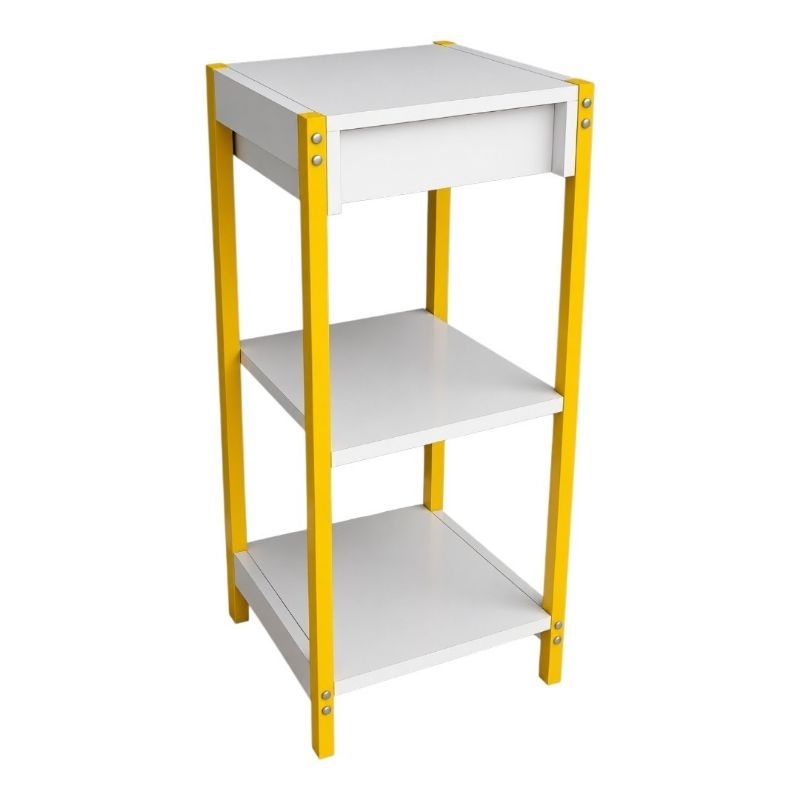 Carrinho Auxiliar Fixo Porta Esmalte Toalha Acessorios Pequeno MDF Sem Rodinha