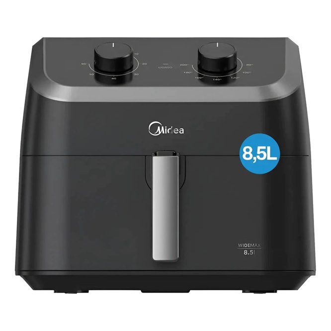 Fritadeira Air Fryer Widemax Midea 8,5L FWM85P, Preto 127V