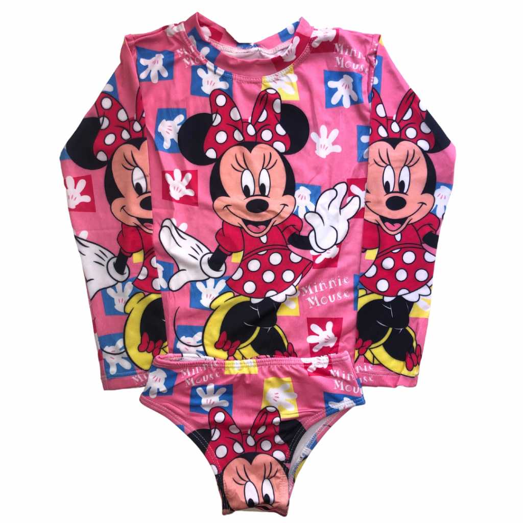 Kit Conjunto infantil de praia para meninas, Biquíni Blusa Proteção UV50 Praia Piscina Natação