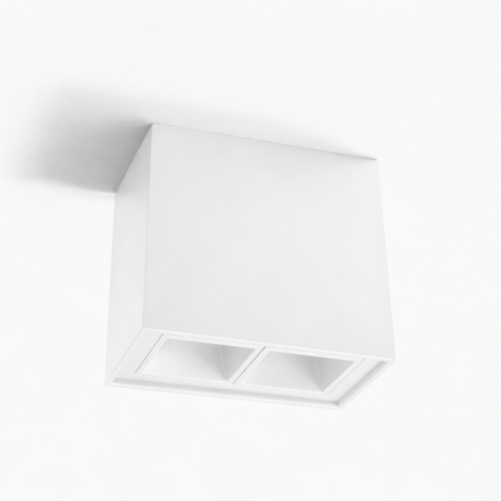 Spot Plafon Box Linea 2 Foco Branco Sobrepor Mr11 Branco | 127/220V