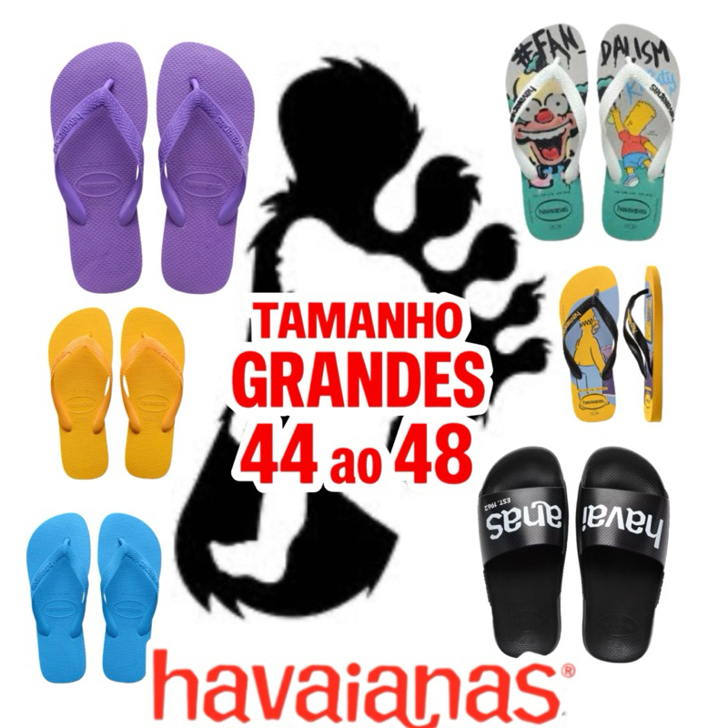 Chinelo Havaianas Original Tamanho Grande 44,45,46,47,48 pé grande numeração especial calçados grandes masculino