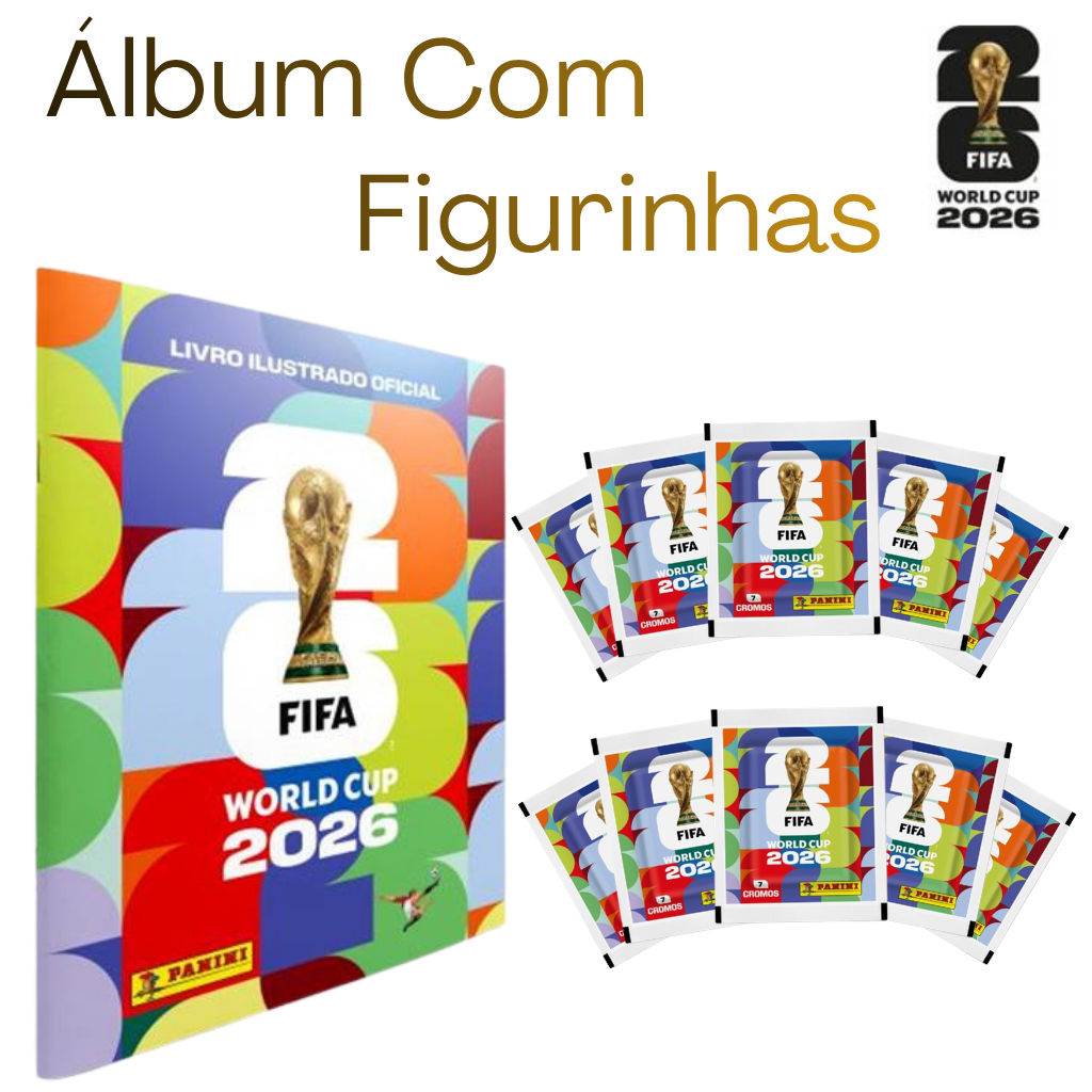 Álbum de Figurinhas + Pacotinhos Figurinhas Capa Mole Copa Do Mundo 2026 Fifa Panini