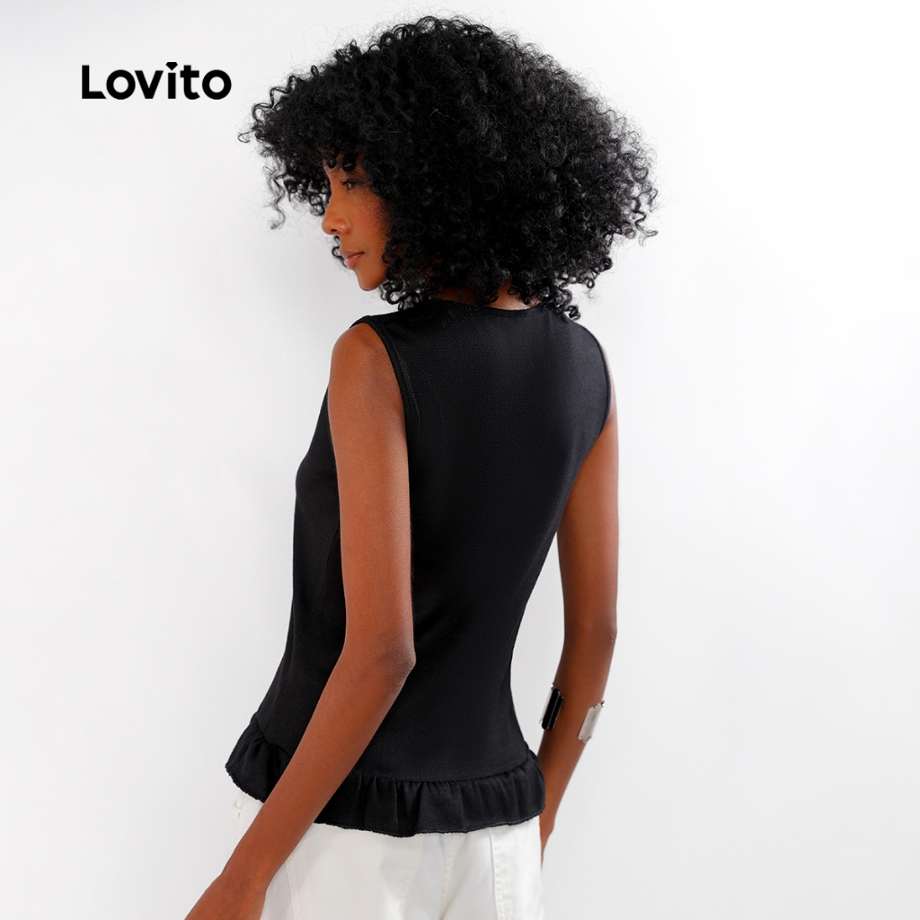 Blusa de Malha tipo Tricot com Babado na Barra · foto 2