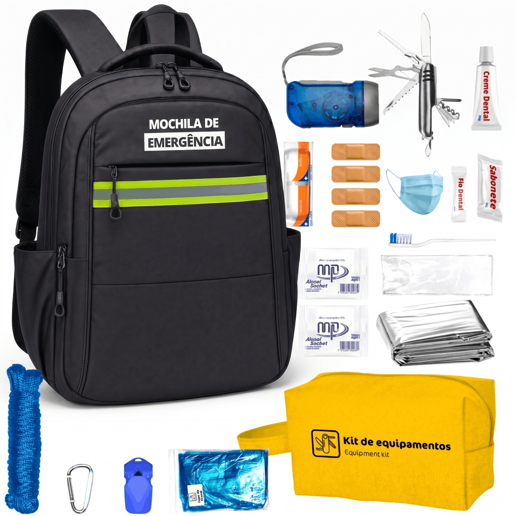 Mochila De Emergência Évora Kit Essencial Sobrevivência