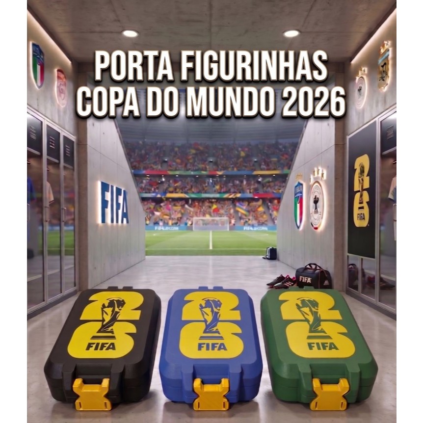 Caixa Organizadora Figurinhas Copa do Mundo 2026 -  Case Caixa Estojo Troca Coleção Album da Copa